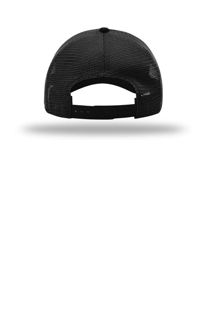 Richardson Garment Washed Trucker Cap 111 — Black (Back)