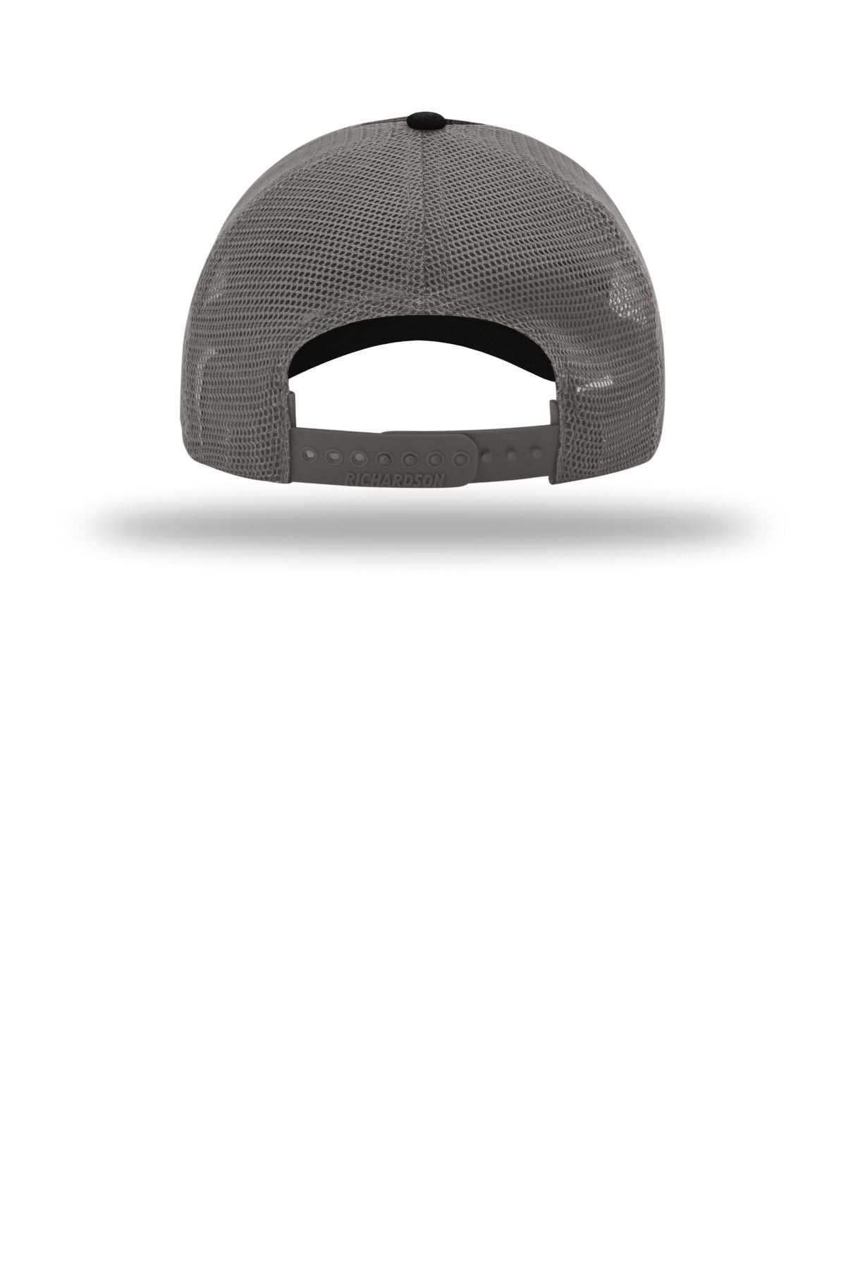Richardson Garment Washed Trucker Cap 111 — Black/ Charcoal (Back)