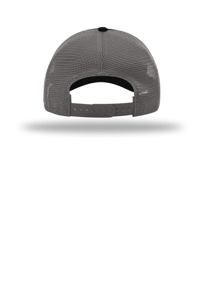 Richardson Garment Washed Trucker Cap 111 — Black/ Charcoal (Back)