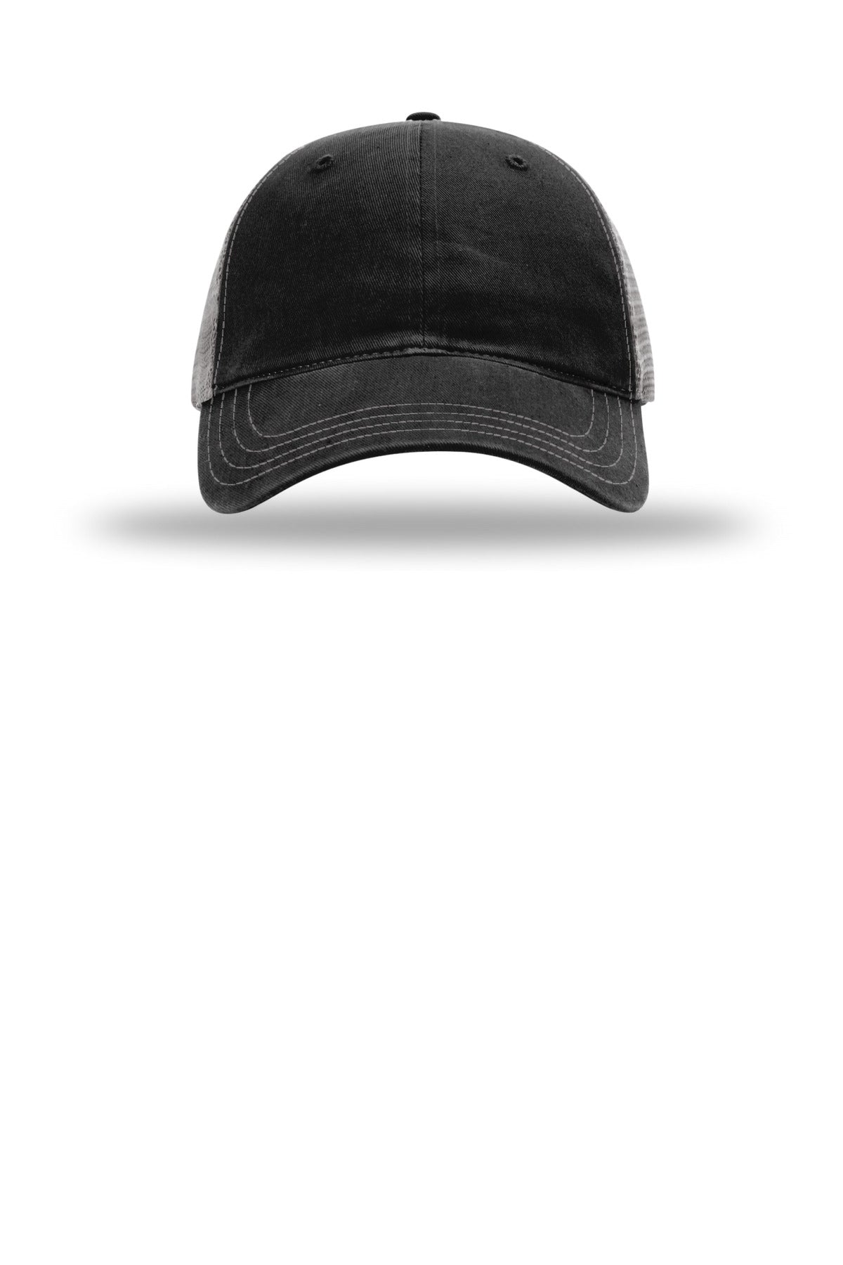 Richardson Garment Washed Trucker Cap 111 — Black/ Charcoal