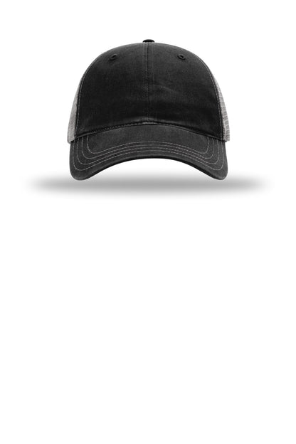 Richardson Garment Washed Trucker Cap 111 — Black/ Charcoal
