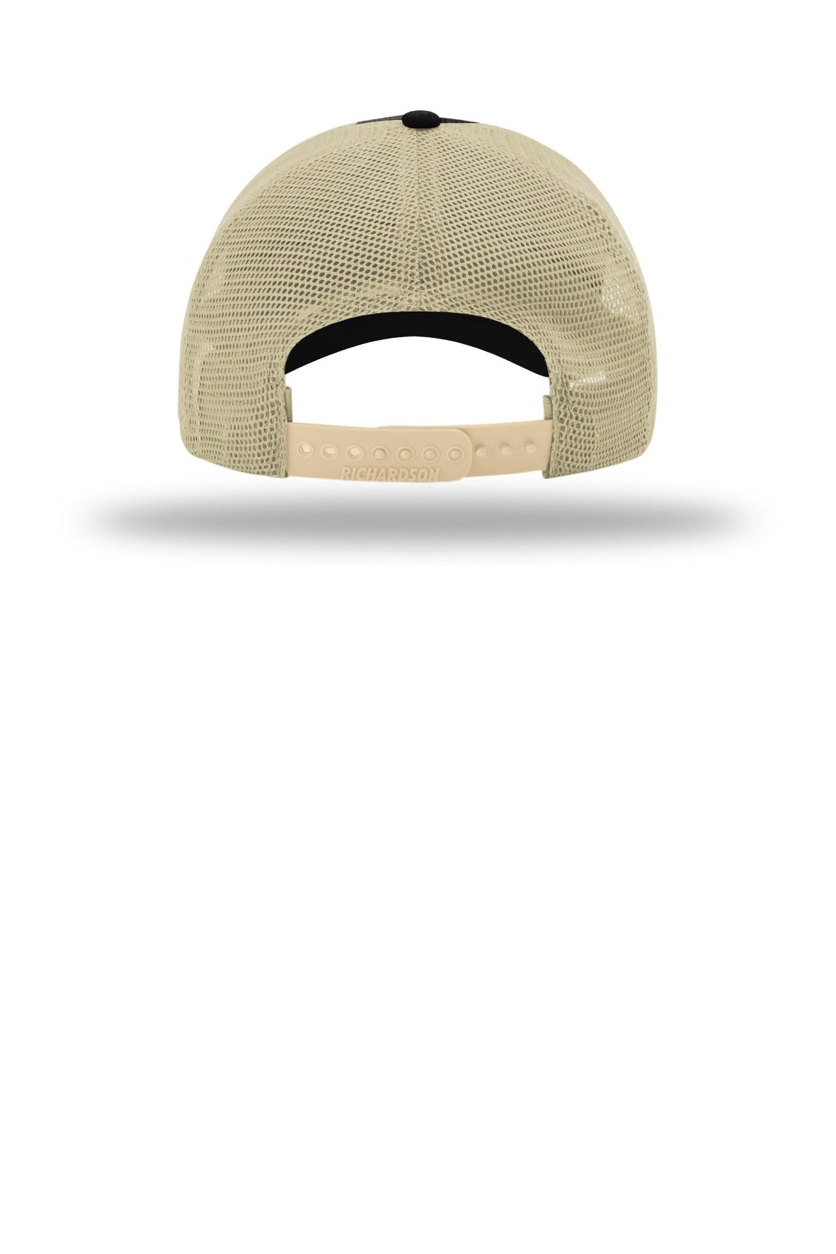 Richardson Garment Washed Trucker Cap 111 — Black/ Khaki (Back)