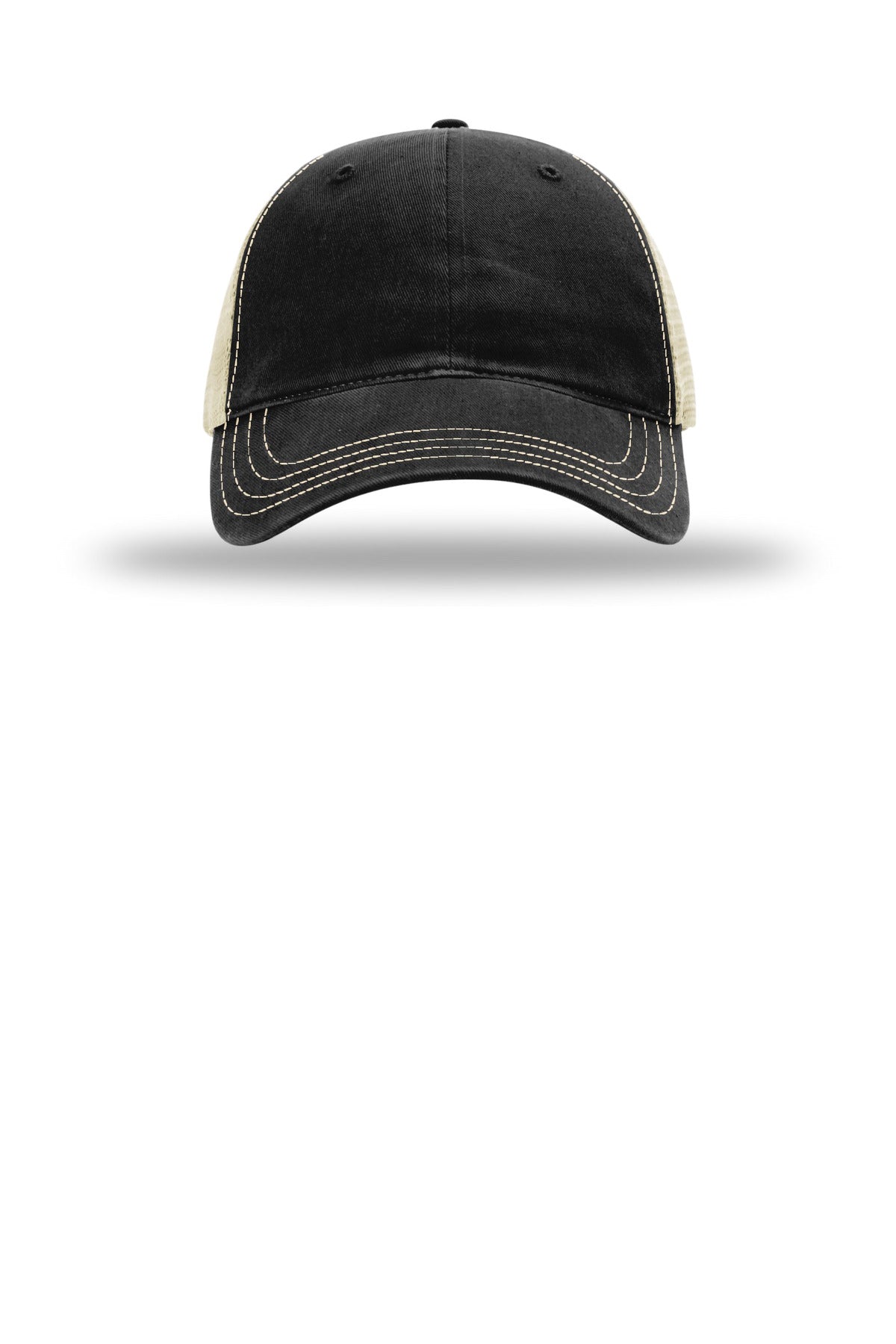 Richardson Garment Washed Trucker Cap 111 — Black/ Khaki