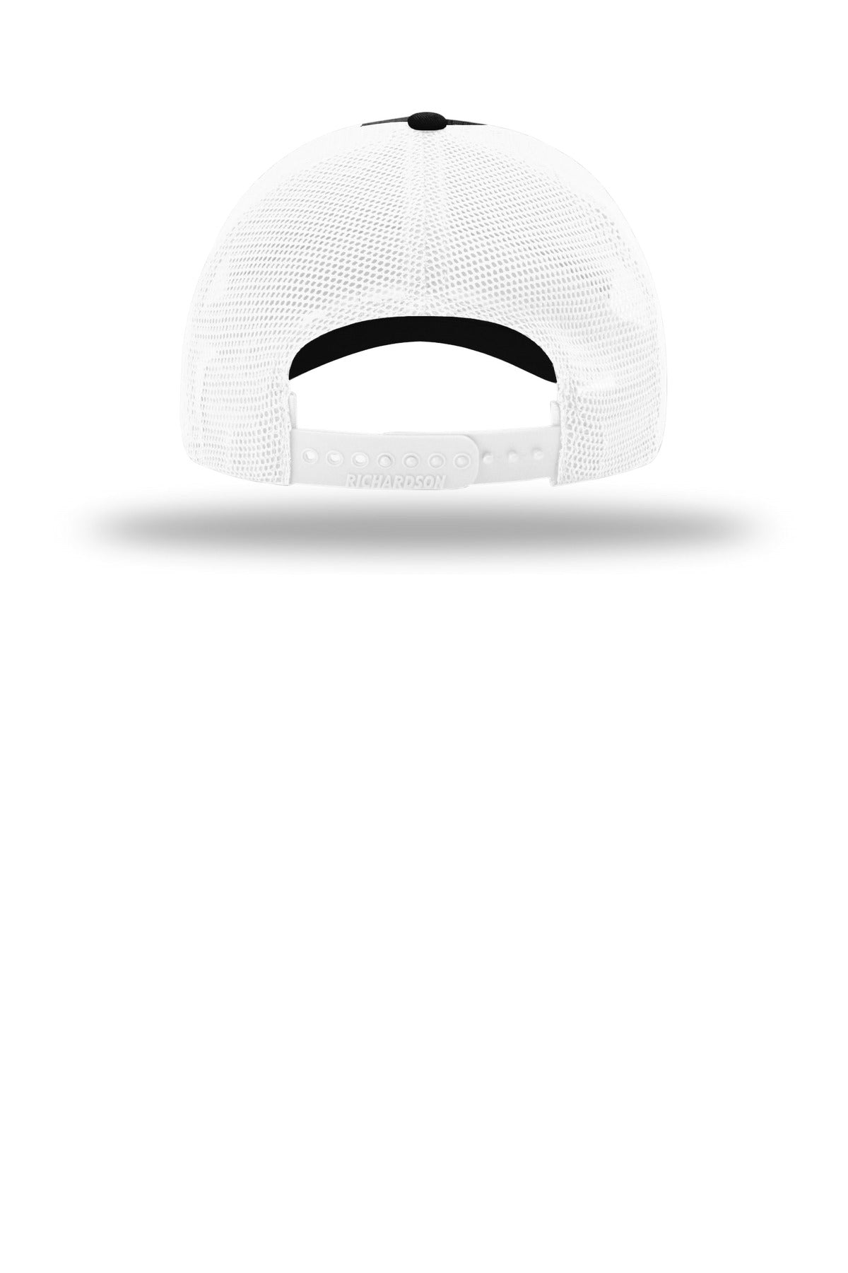 Richardson Garment Washed Trucker Cap 111 — Black/ White (Back)