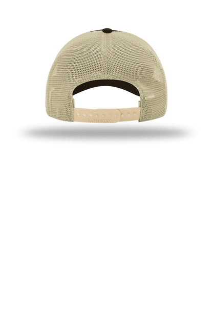 Richardson Garment Washed Trucker Cap 111 — Brown/ Khaki (Back)