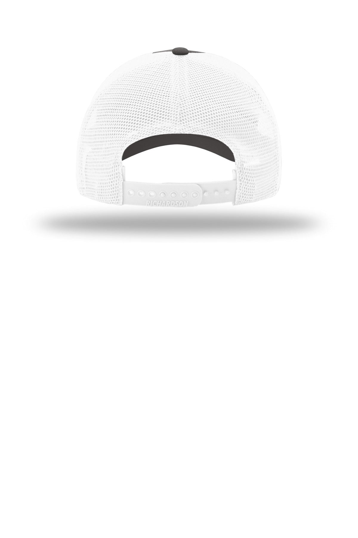 Richardson Garment Washed Trucker Cap 111 — Charcoal/ White (Back)