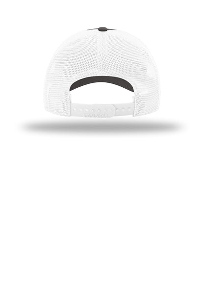 Richardson Garment Washed Trucker Cap 111 — Charcoal/ White (Back)