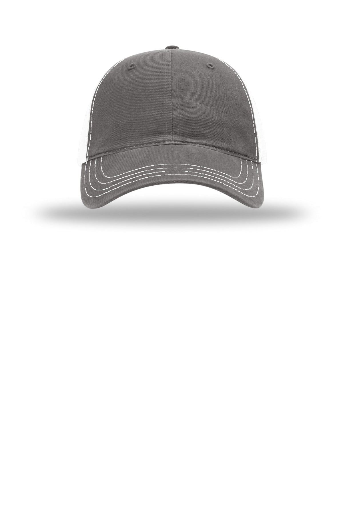 Richardson Garment Washed Trucker Cap 111 — Charcoal/ White