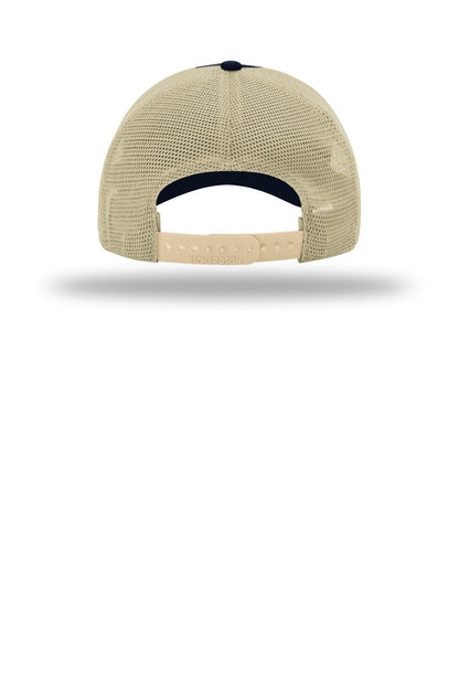 Richardson Garment Washed Trucker Cap 111 — Navy/ Khaki (Back)