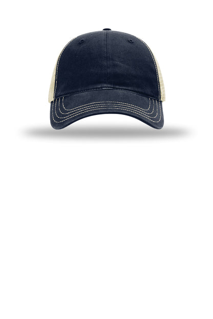 Richardson Garment Washed Trucker Cap 111 — Navy/ Khaki