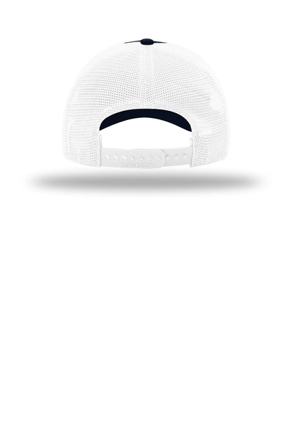 Richardson Garment Washed Trucker Cap 111 — Navy/ White (Back)
