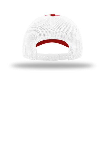 Richardson Garment Washed Trucker Cap 111 — Red/ White (Back)