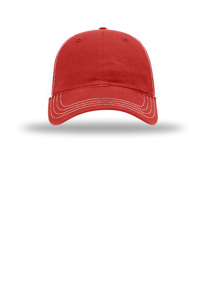 Richardson Garment Washed Trucker Cap 111 — Red/ White