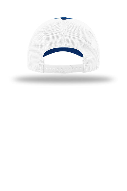Richardson Garment Washed Trucker Cap 111 — Royal/ White (Back)
