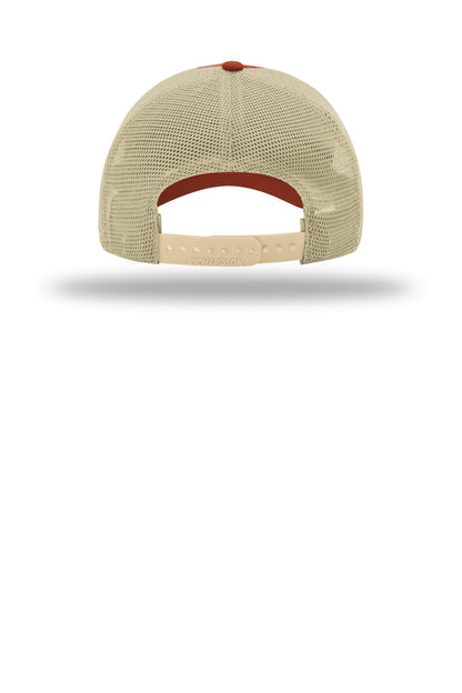 Richardson Garment Washed Trucker Cap 111 — T Orange/ Khaki (Back)