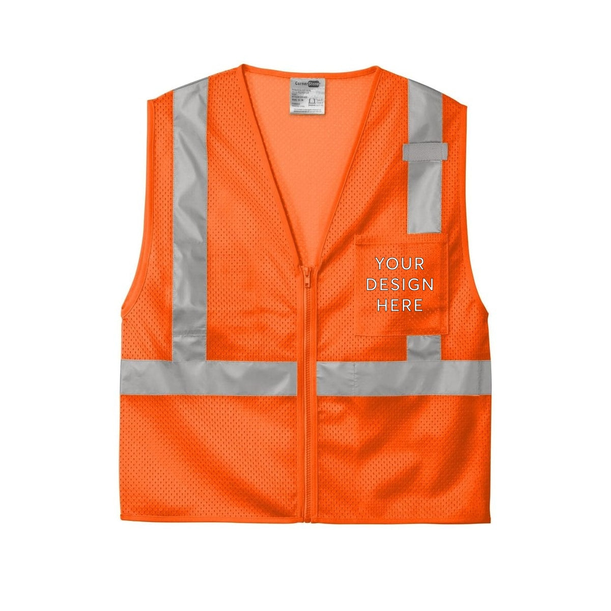 CornerStone ANSI 107 Class 2 Mesh Zippered Vest