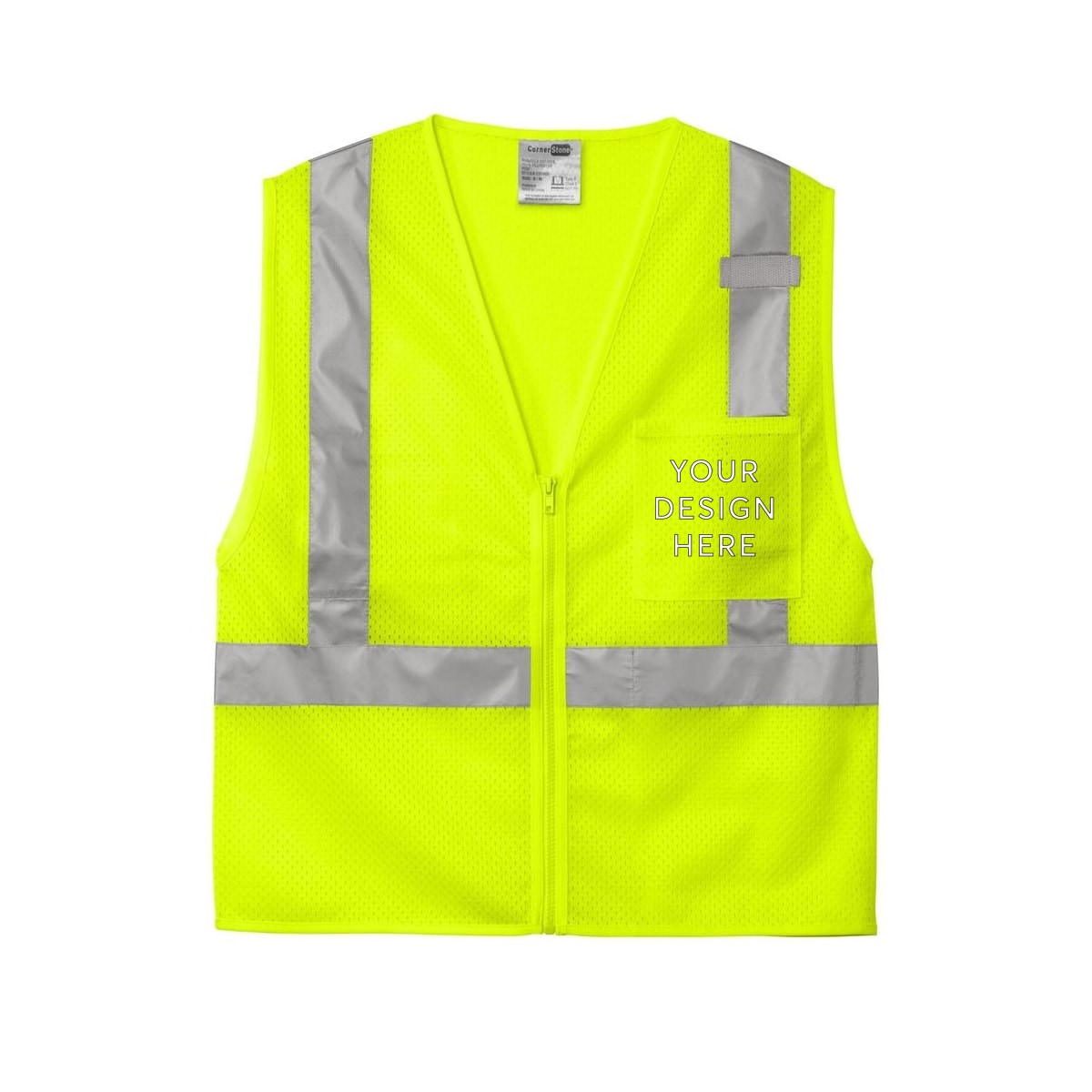 CornerStone ANSI 107 Class 2 Mesh Zippered Vest