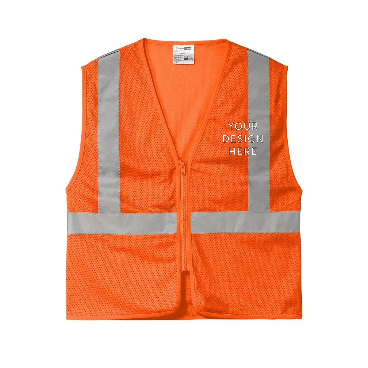 CornerStone ANSI 107 Class 2 Economy Mesh Zippered Vest
