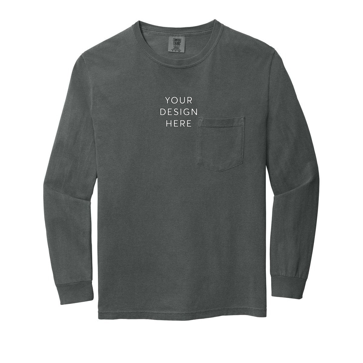 COMFORT COLORS Heavyweight Ring Spun Long Sleeve Pocket Tee