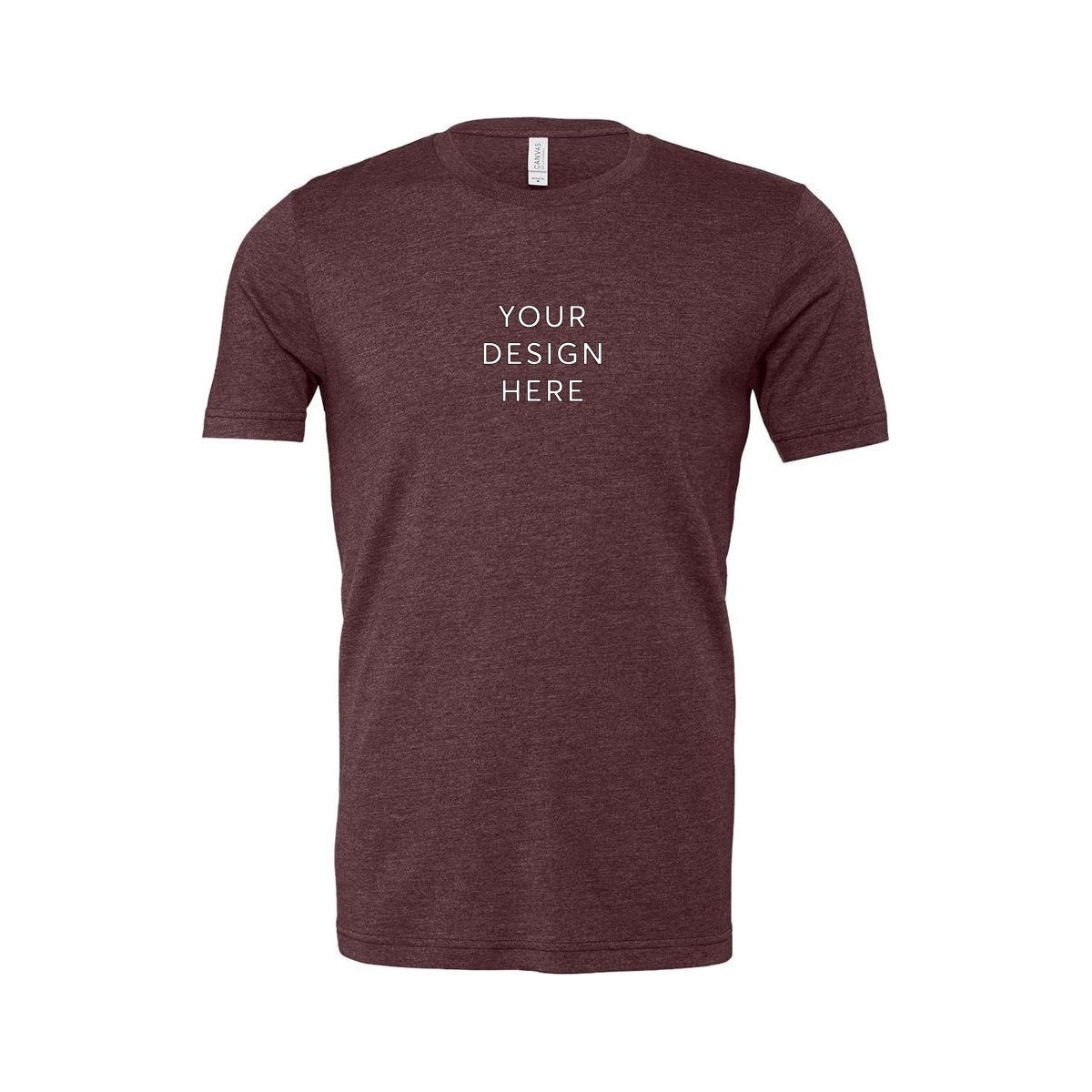 BELLA+CANVAS Unisex Heather Jersey Short Sleeve Tee - Heather Maroon
