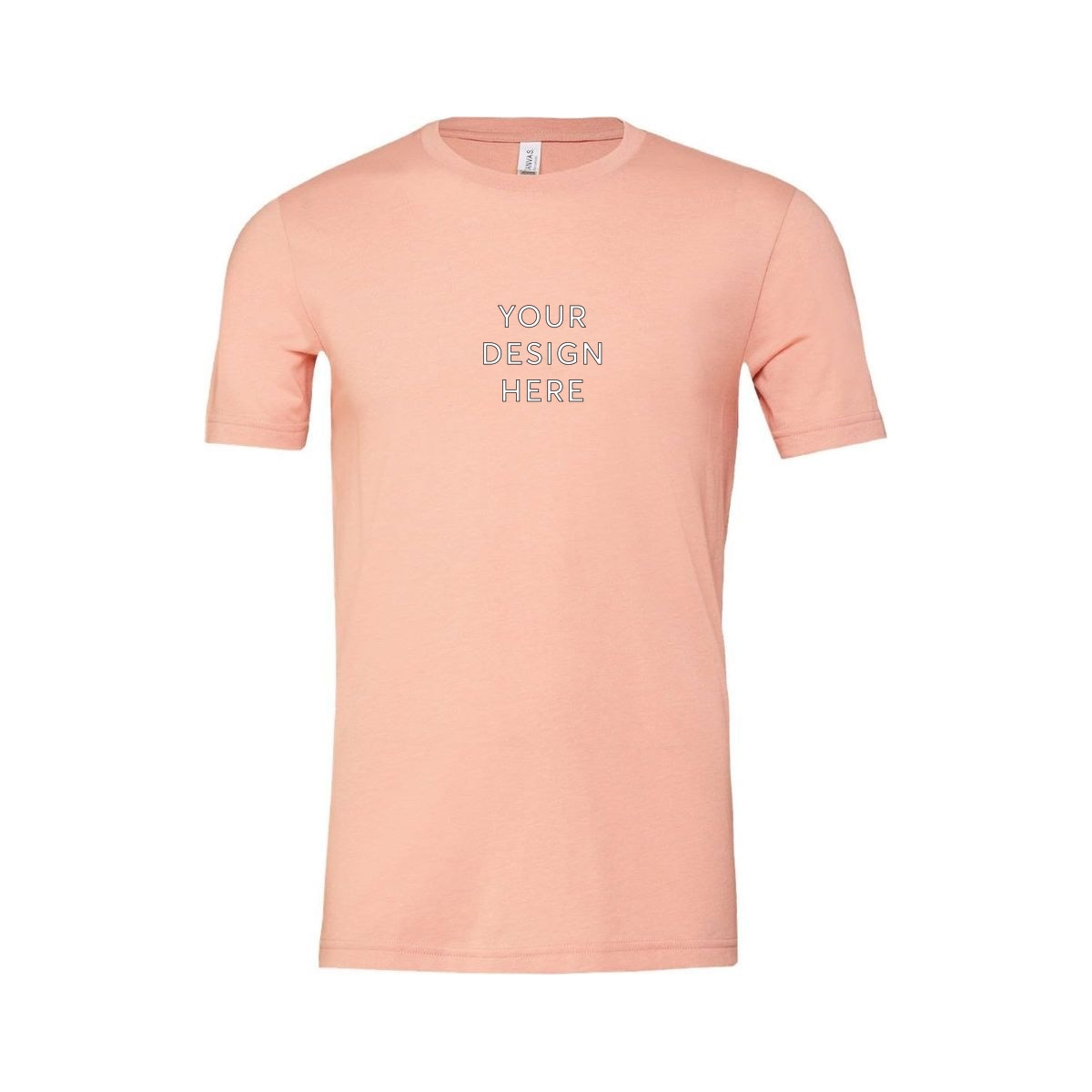 BELLA+CANVAS Unisex Heather Jersey Short Sleeve Tee - Heather Peach