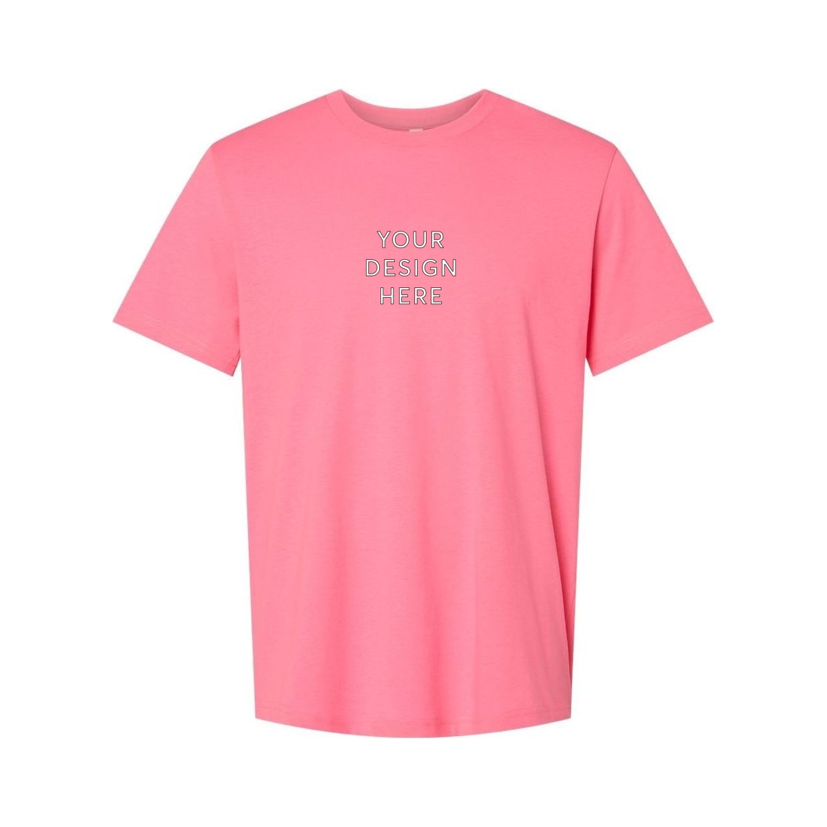 BELLA+CANVAS Unisex Heather Jersey Short Sleeve Tee - Neon Pink