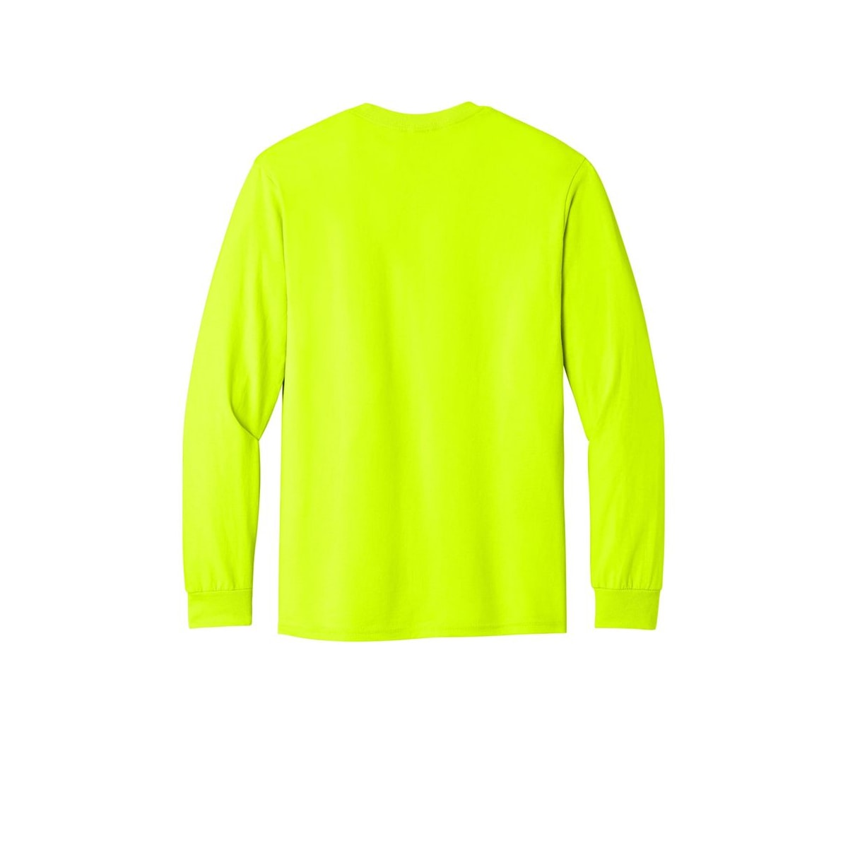 Gildan Heavy Cotton 100% Cotton Long Sleeve T-Shirt — Safety Green (Back)