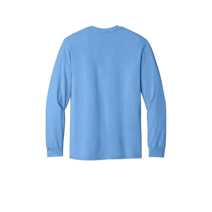 Gildan Heavy Cotton 100% Cotton Long Sleeve T-Shirt — Carolina Blue (Back)