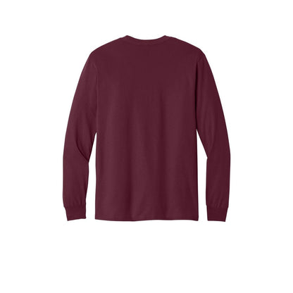 Gildan Heavy Cotton 100% Cotton Long Sleeve T-Shirt — Maroon (Back)