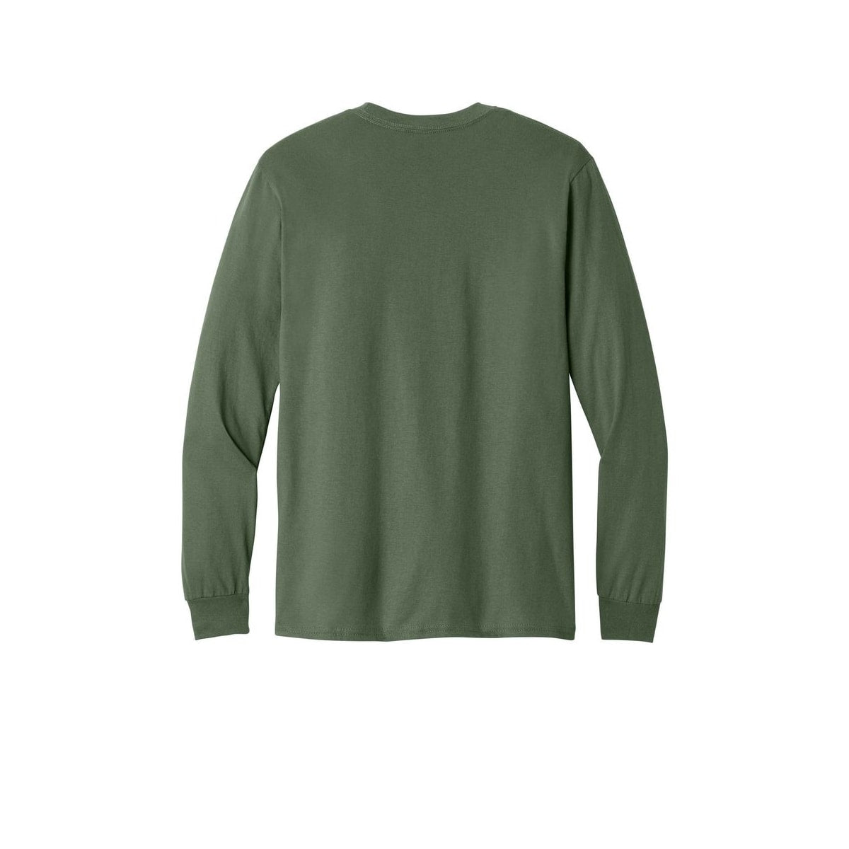 Gildan Heavy Cotton 100% Cotton Long Sleeve T-Shirt — Military Green (Back)