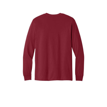 Gildan Heavy Cotton 100% Cotton Long Sleeve T-Shirt — Cardinal Red (Back)