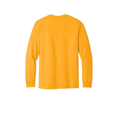 Gildan Heavy Cotton 100% Cotton Long Sleeve T-Shirt — Gold (Back)