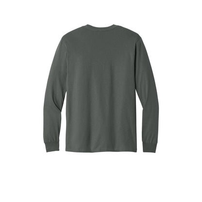 Gildan Heavy Cotton 100% Cotton Long Sleeve T-Shirt — Charcoal (Back)