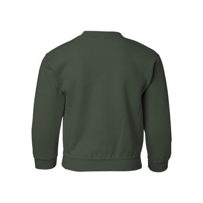 Gildan Youth Heavy Blend Crewneck Sweatshirt — Forest (Back)