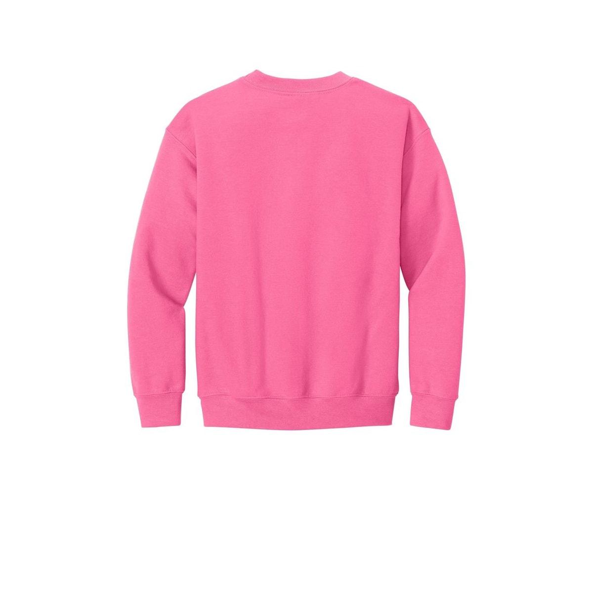 Gildan Youth Heavy Blend Crewneck Sweatshirt — Safety Pink (Back)
