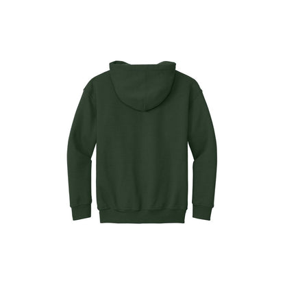 Gildan Youth Heavy Blend Hooded Sweatshirt — Forest Green (Back)