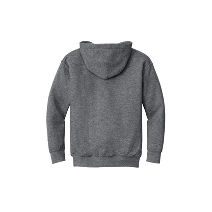 Gildan Youth Heavy Blend Hooded Sweatshirt — Graphite Heather (Back)