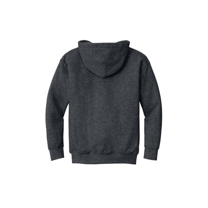 Gildan Youth Heavy Blend Hooded Sweatshirt — Dark Heather (Back)
