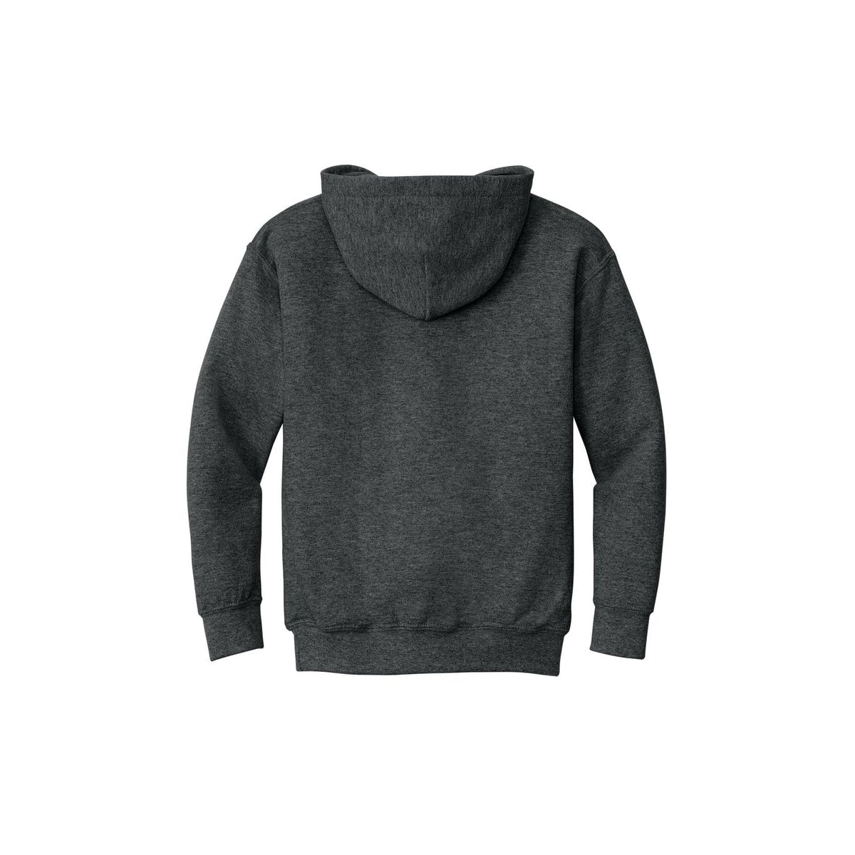 Gildan Youth Heavy Blend Hooded Sweatshirt — Fan Charcoal Heather (Back)