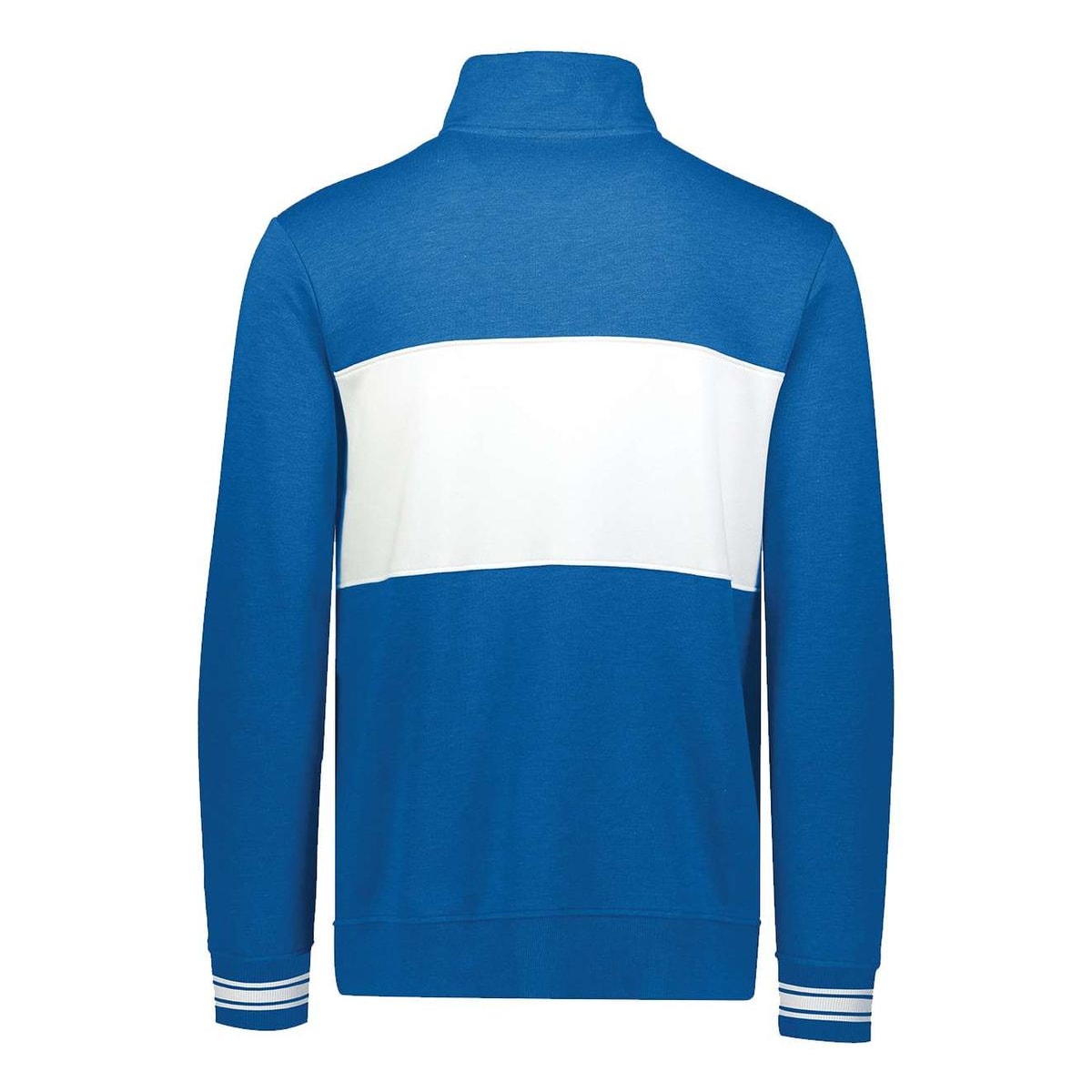 Ivy League Fleece Colorblocked Quarter-Zip Sweatshirt — Royal Heather/ White (Back)