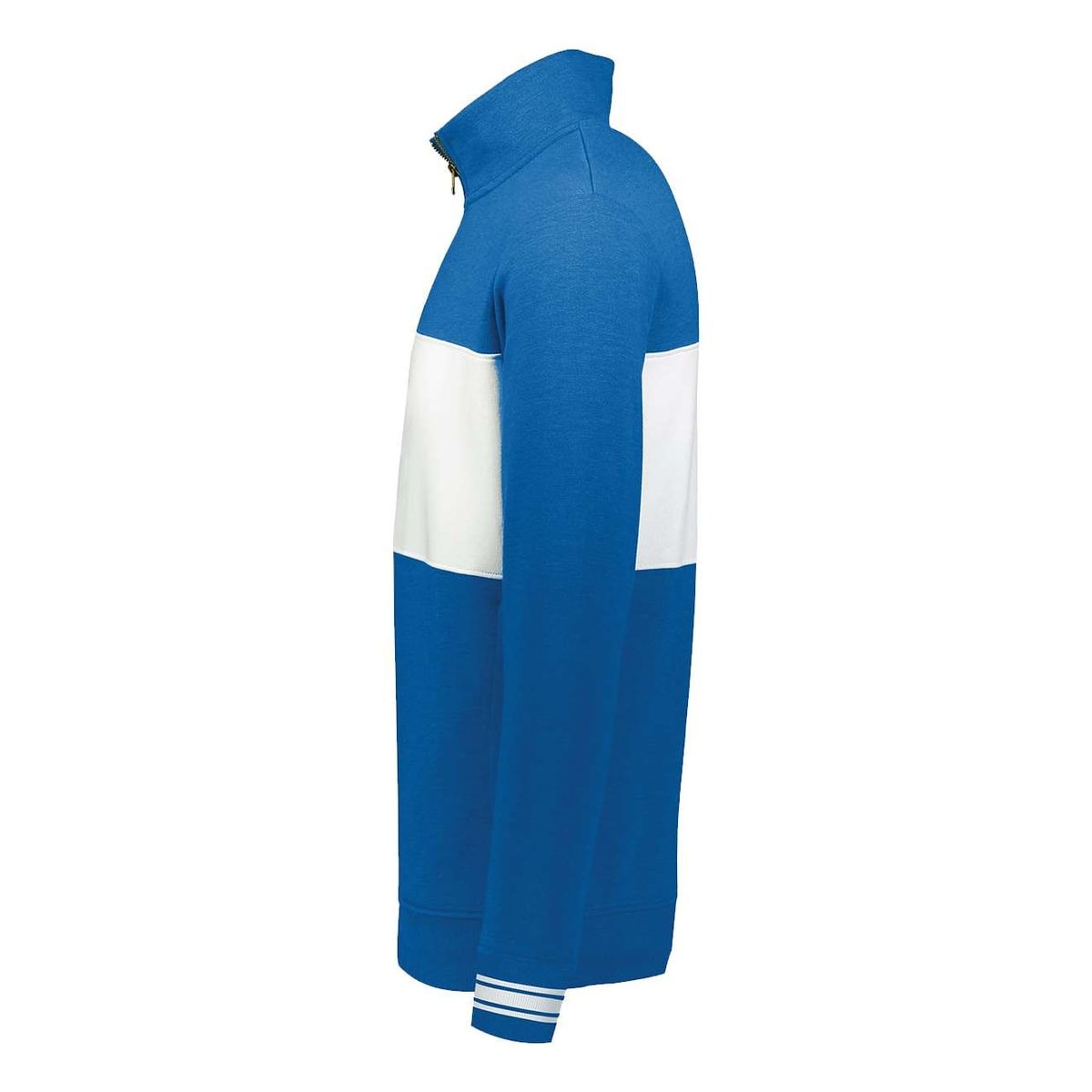 Ivy League Fleece Colorblocked Quarter-Zip Sweatshirt — Royal Heather/ White (Left)