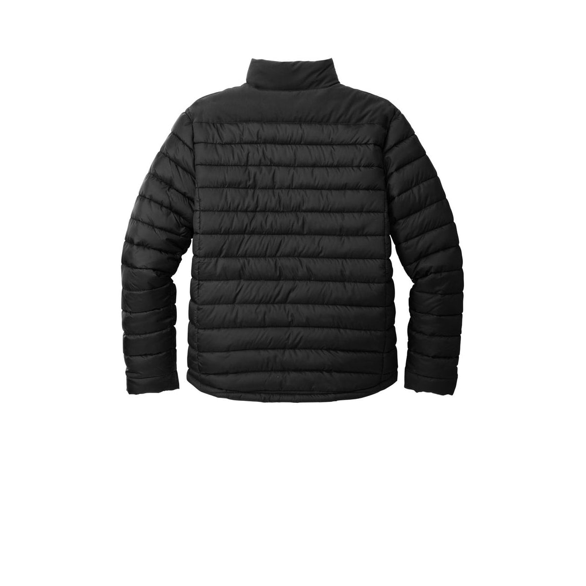 Men's Puffer Jacket — Deep Black (Back)