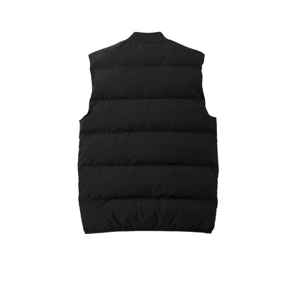 Men's Puffer Vest — Deep Black (Back)