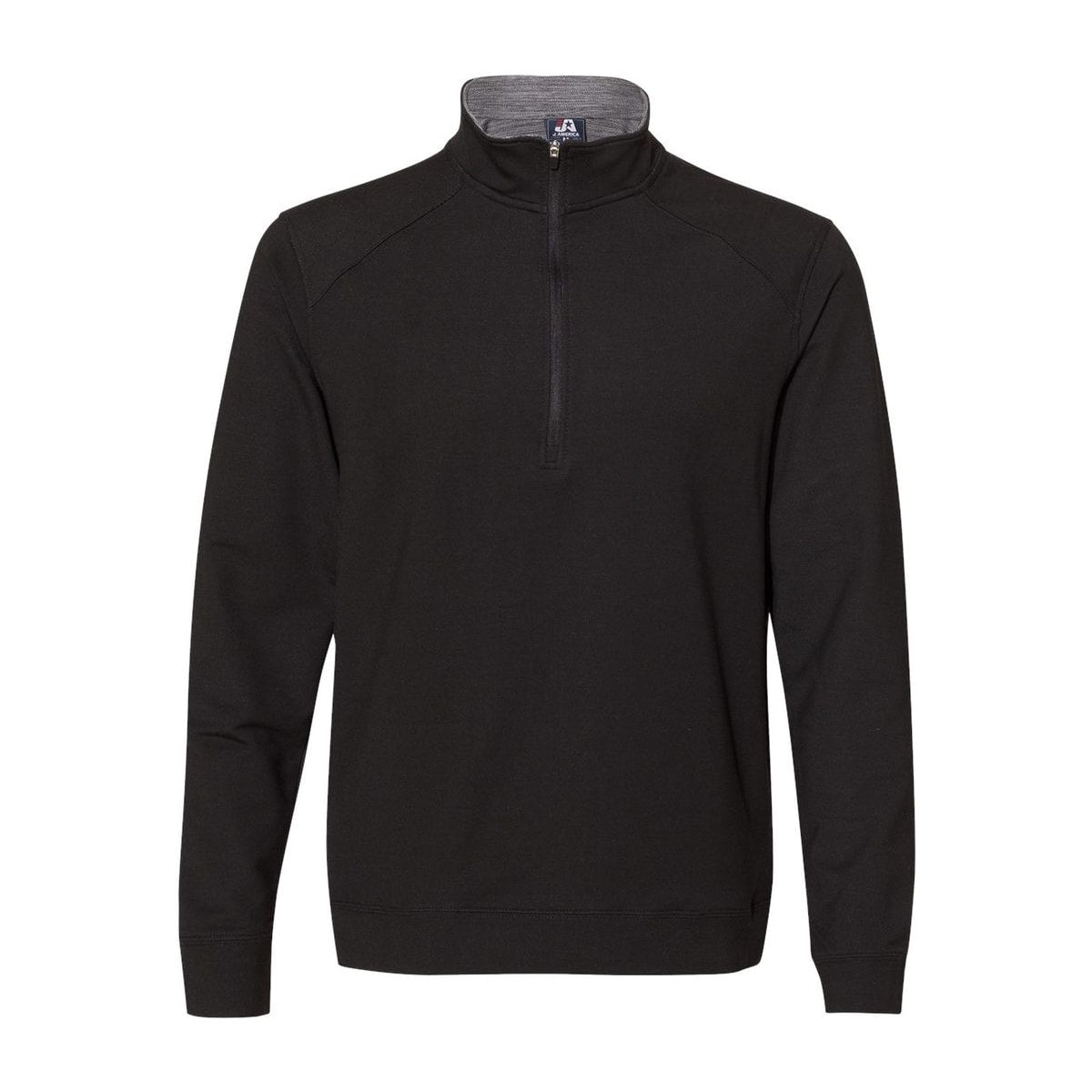 Omega Stretch Terry Quarter-Zip Pullover — Black Triblend
