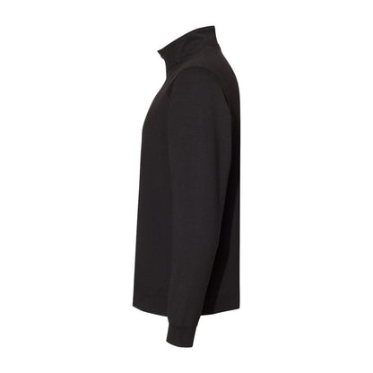 Omega Stretch Terry Quarter-Zip Pullover — Black Triblend (Left)