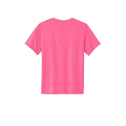Port & Company Youth Essential Performance Tee — Neon Pink (Back)