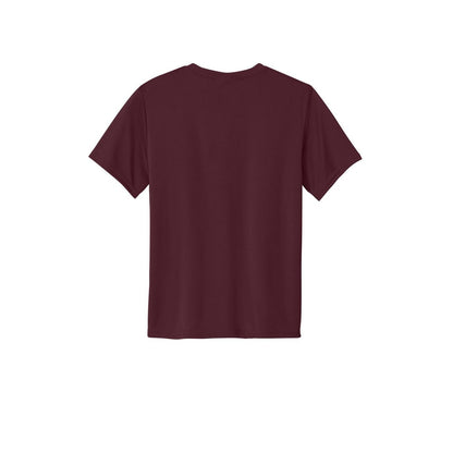 Port & Company Youth Essential Performance Tee — Athletic Maroon (Back)