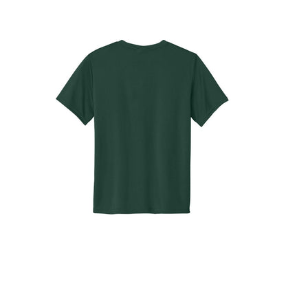 Port & Company Youth Essential Performance Tee — Dark Green (Back)
