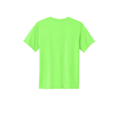 Port & Company Youth Essential Performance Tee — Neon Green (Back)