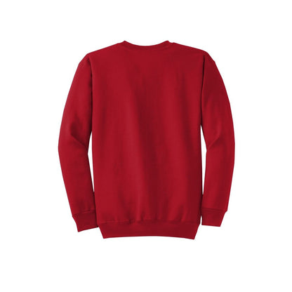 Port & Co™ Core Fleece Crewneck Sweatshirt — Red (Back)